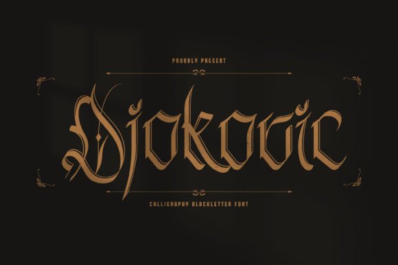 Djokovic Font: Bold Blackletter for Web Design
